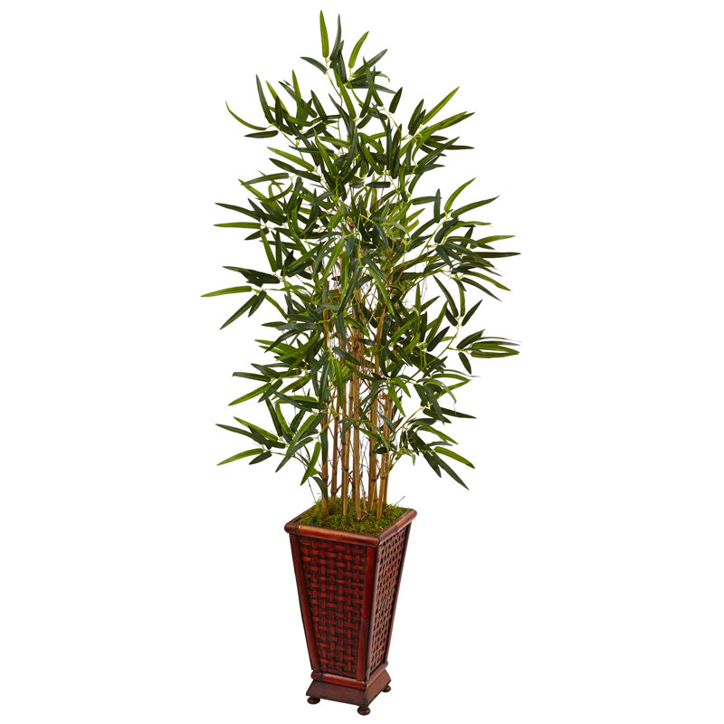 54'' Faux Bamboo Tree in Wood Planter