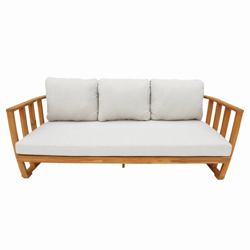 Baryn Acacia Patio Sofa With Cushions