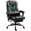 Fauteuil de bureau noir à haut dossier de massage, avec 6 points de vibration, fauteuil d'ordinateur inclinable en cuir PU, fauteuil de bureau ergonomique, avec repose-pieds réglable en hauteur et télécommande