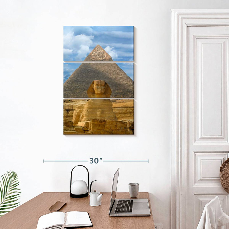 Sphinx Masam et pyramide à Gizeh, H 32 po x l 20 po