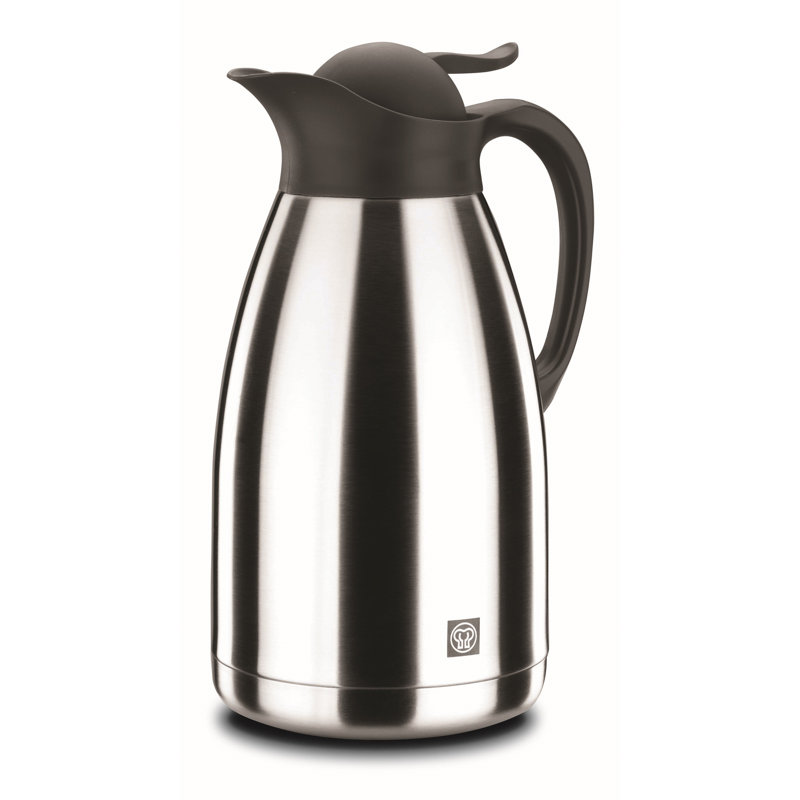 Carafe café à double paroi isolante en acier inoxydable, H 9,5 po x l 5,5 po x P 5,5 po