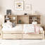 Lit de jour simple avec buffet, port, 2 tiroirs, charge naturelle-1918784448