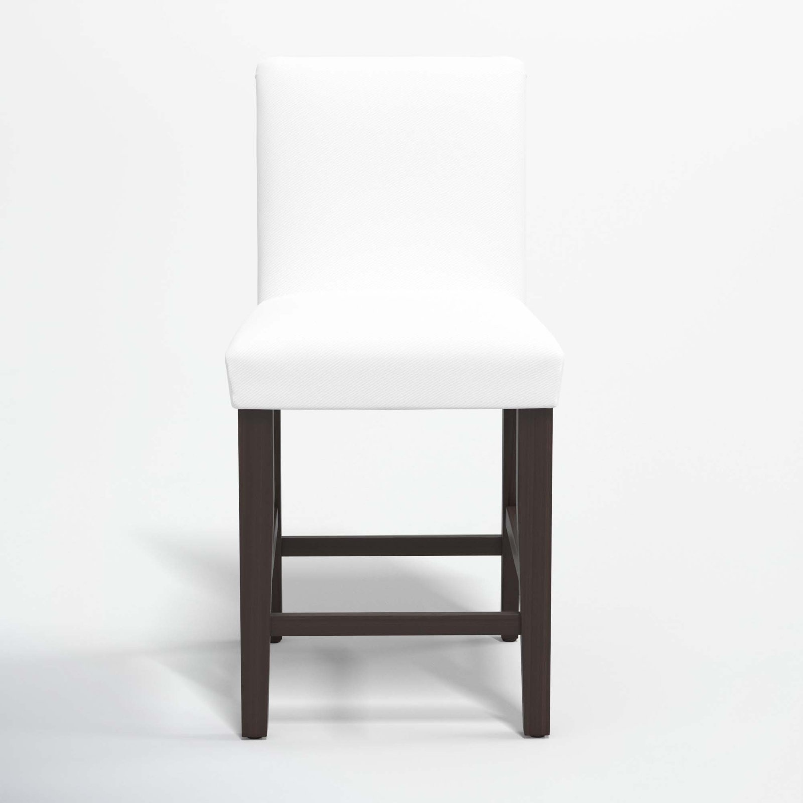 Hadrien Bar and Counter Stool, Counter Stool (26" Seat Height), White Performance Twill, Black Wood