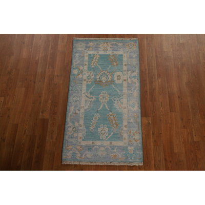 Shizuo One-of-a-Kind 2'1" X 4' New Age Wool Area Rug in Blue