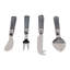 Service de fromage en acier inoxydable pour la cuisine et la table à manger - Service de table effet marbre pour les réceptions et les traiteurs - Lot de 4, 18 cm, argent et noir