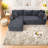 Compression Cloud Sectionals, 106.3 Inch Corduroy Modern Home Lounge
