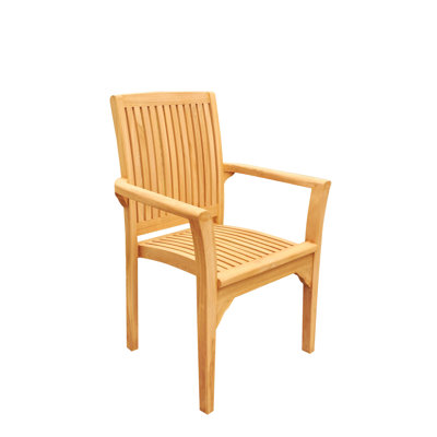 Chaise de patio empilable teck Lua