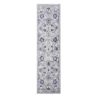 Tapis bleu / argenté Stain