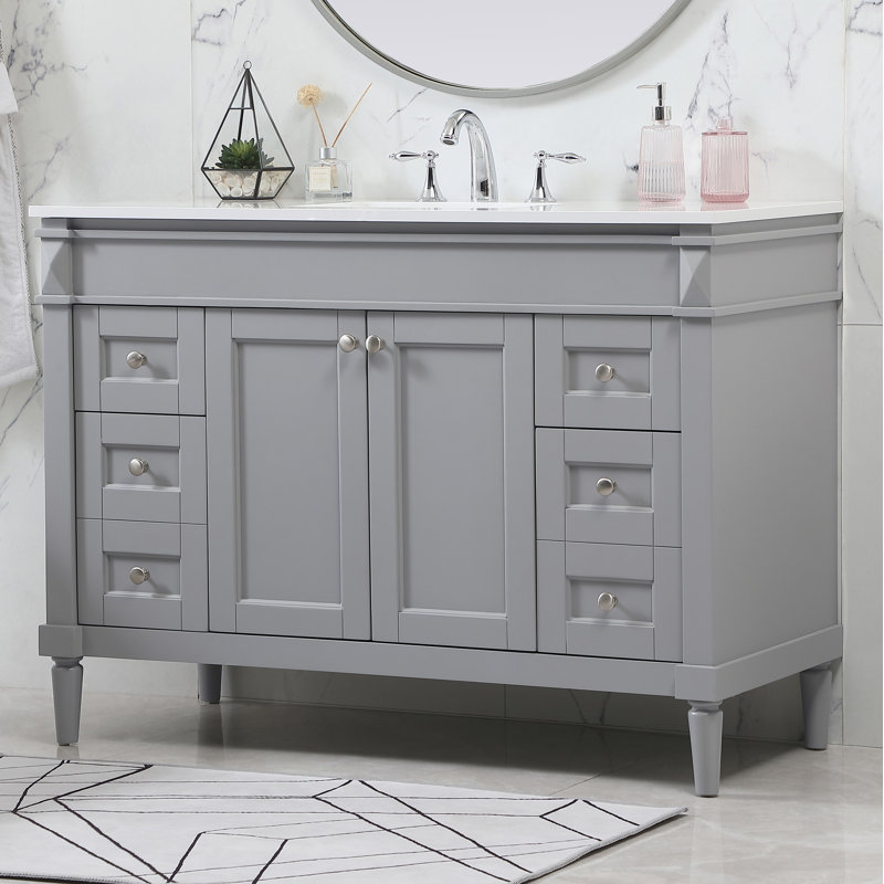 Meuble-lavabo simple 48 po Farber, Gris