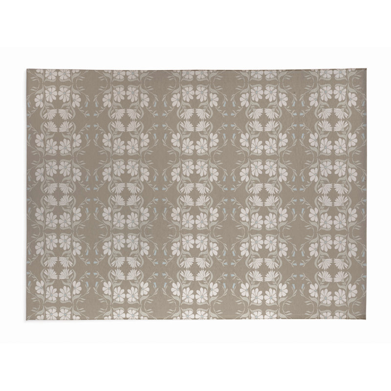 Napperon Groovy Flowers, Tanné, H 0,01 po x l 12 po x P 16 po