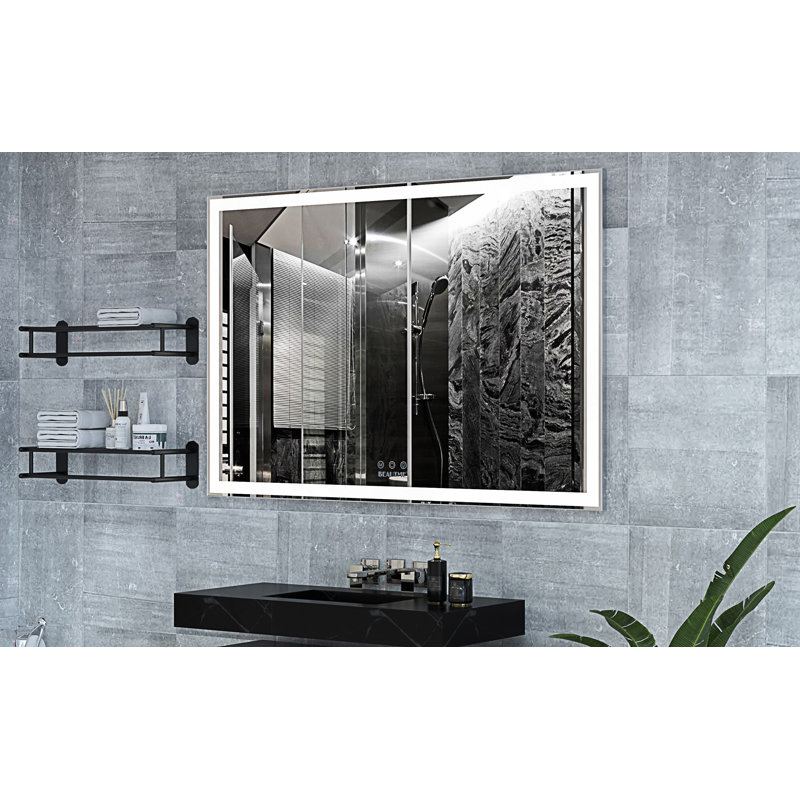 Oversized Led Bathroom Mirror, Wall Mounted Mirror With 3 Color Modes