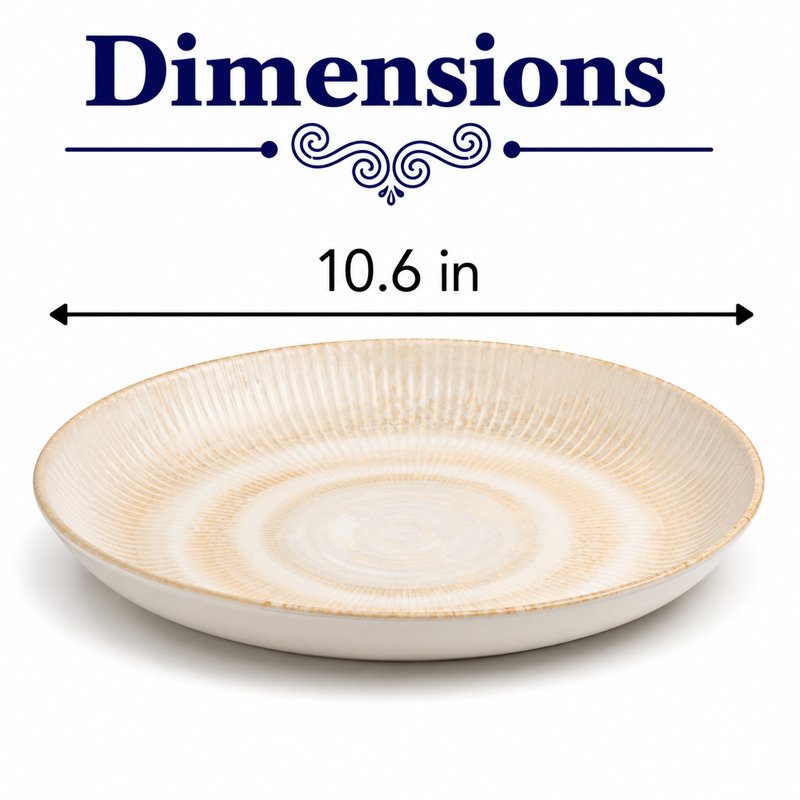 Assiette plate Paros-Shell Sand, 10.6x10.6x1.22"