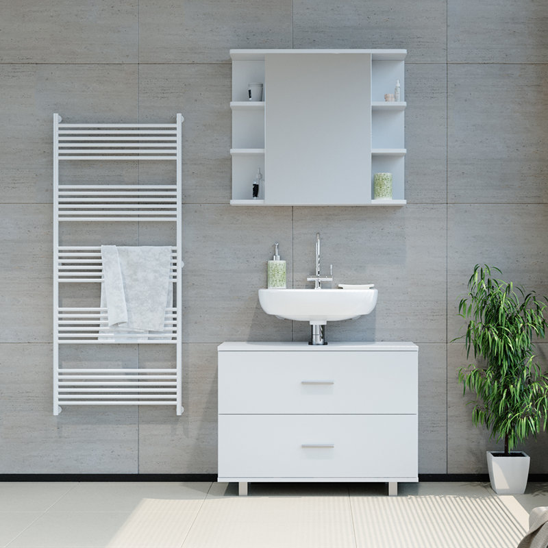 81Cm Free-Standing Single Bathroom Vanity Base Only, White