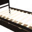 Lit plateforme avec rangement, 2 tiroirs avec roulettes, structure simple, espresso-1912558976