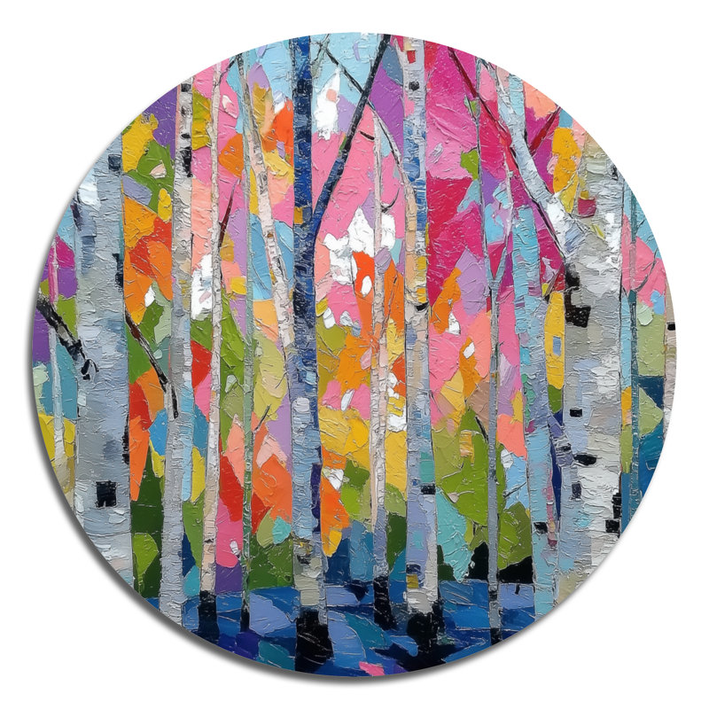 Décoration murale florale en métal rose et orange, L 29 po x H 29 po