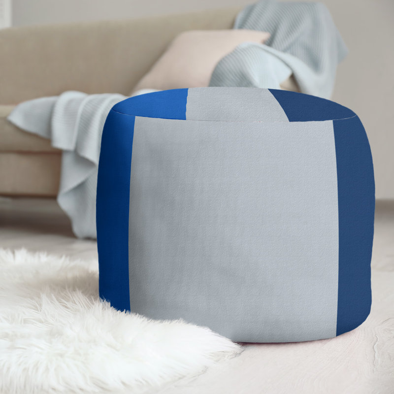 repose-pieds rond 20,5", Bleu royal / argent / bleu marine