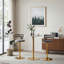 Ensemble de 2 tabourets de bar réglables modernes en velours avec base dorée Modern Glam-1801436029