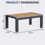 Table basse d'extérieur en aluminium pour patio