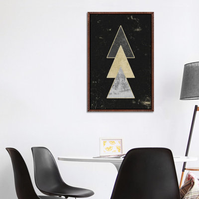 Abstract Gold Geometric Triangles Modern Abstract Art III by Nature Magick - Gallery-Wrapped Canvas Giclée on Canvas