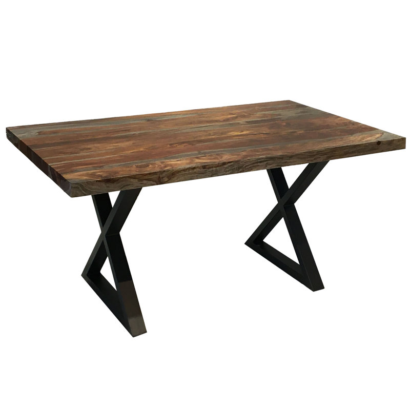 Table de salle à manger Genisse, Noir, noir, noir, noir, L 72 po x l 40 po, Brun