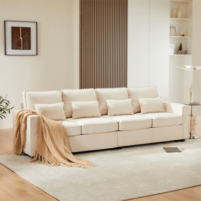 Bobi 4 Seater Linen Sofa & Chaise