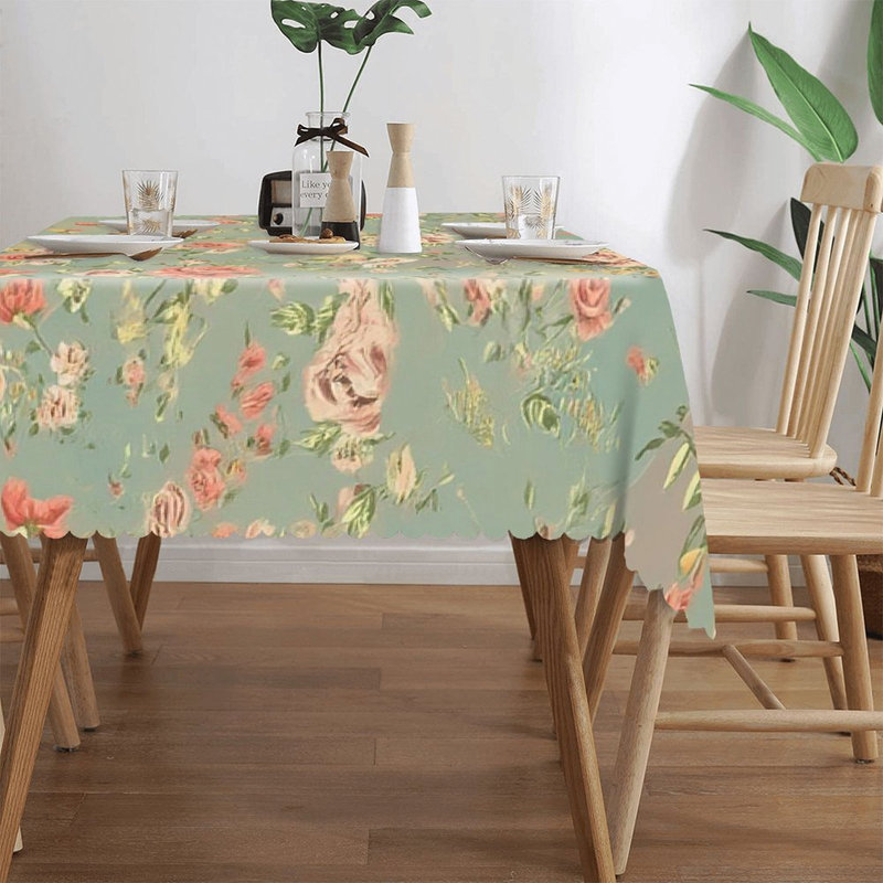 Housse de table vintage avec bords festonnés 60 x 120 po pour aquarelle