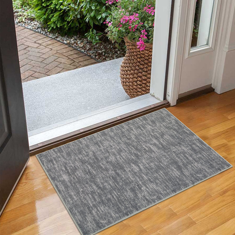 Machine Washable Rug with Rubber Backing for Living Room Modern Non-Slip Dining Room Rug Easy-Cleaning Solid Floor Carpet for Bedroom Hallway Kitchen Office Playroom