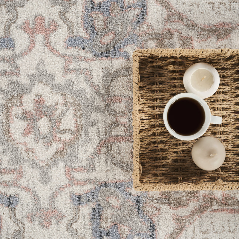 Tapis ivoire bleu traditionnel lavable Abani Rugs Tinina Collection VEN130A, 7 pi 9 po x 10 pi 2 po