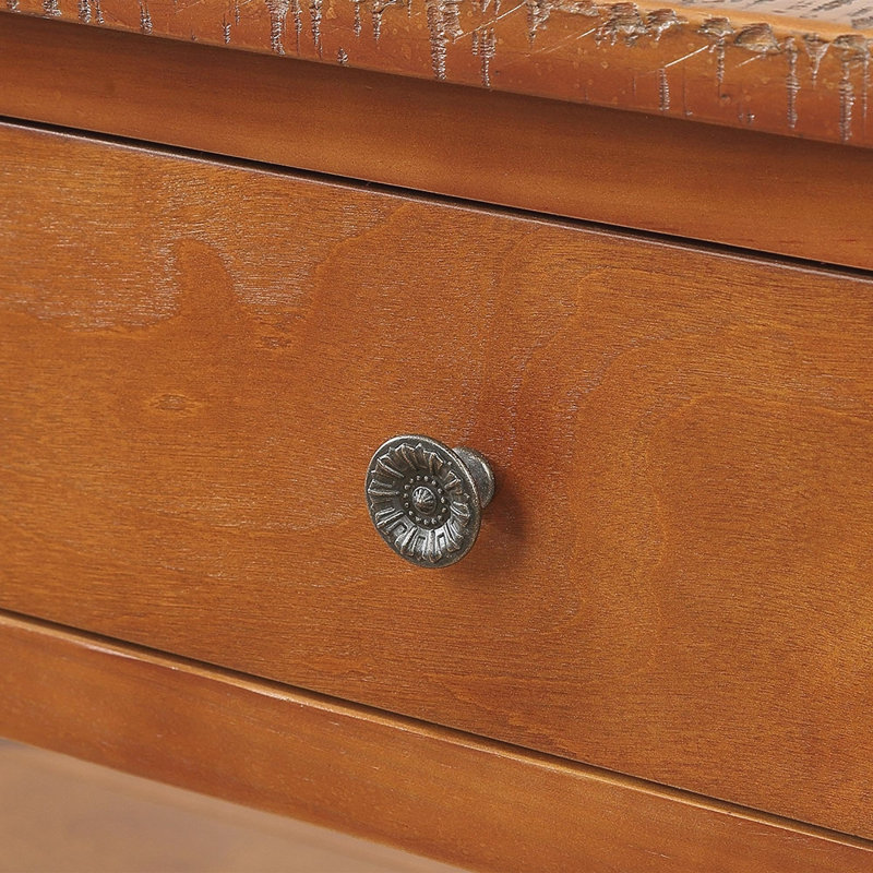 Console en bois massif 48,82 po Donik, H 30 po x l 48,82 po x P 15,75 po, Brun, Brun