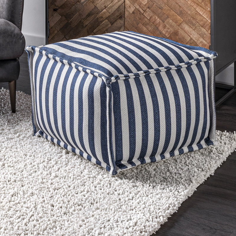 Macclesfield Upholstered Pouf, Blue
