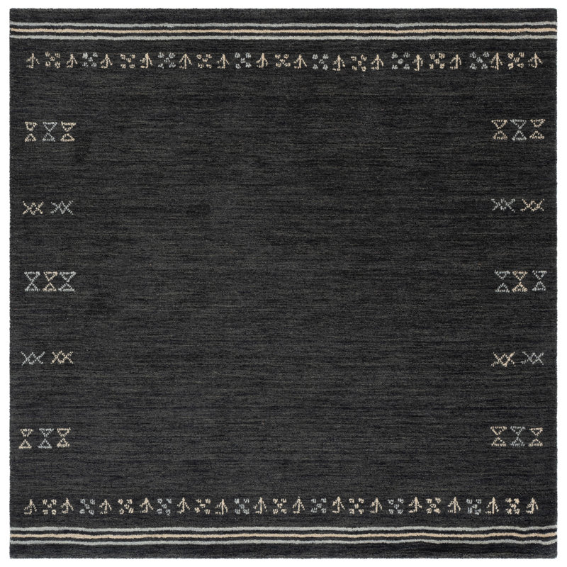 Himalaya Hand Loomed Wool Geometric Indoor Rug, 6'-0" x 6'-0" Square