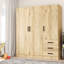 Penderie avec armoire à suspendre de 61 po de largeur avec 3 tiroirs et tablettes Garrity-1652005762