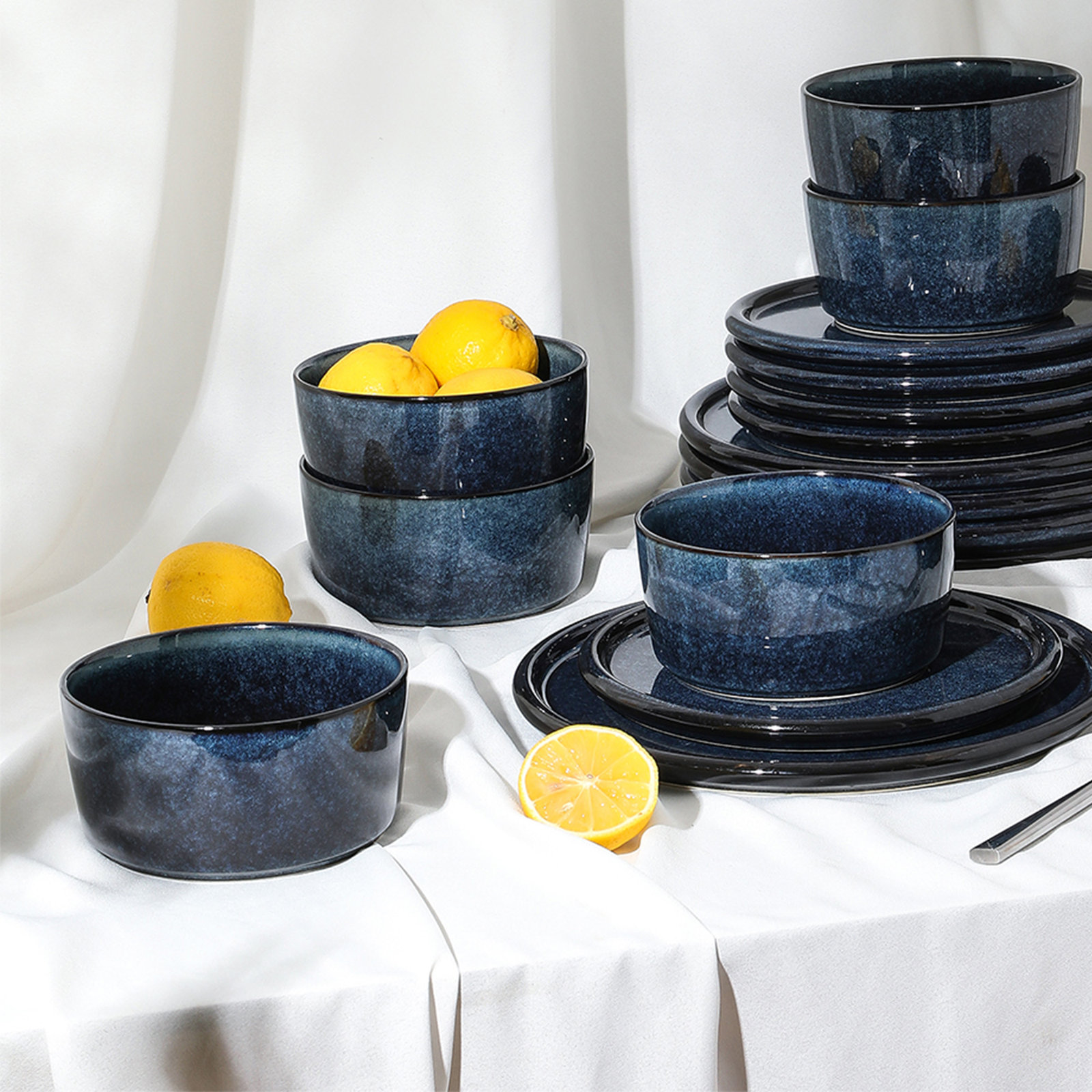 Eden Stoneware Cereal Bowl, Blue