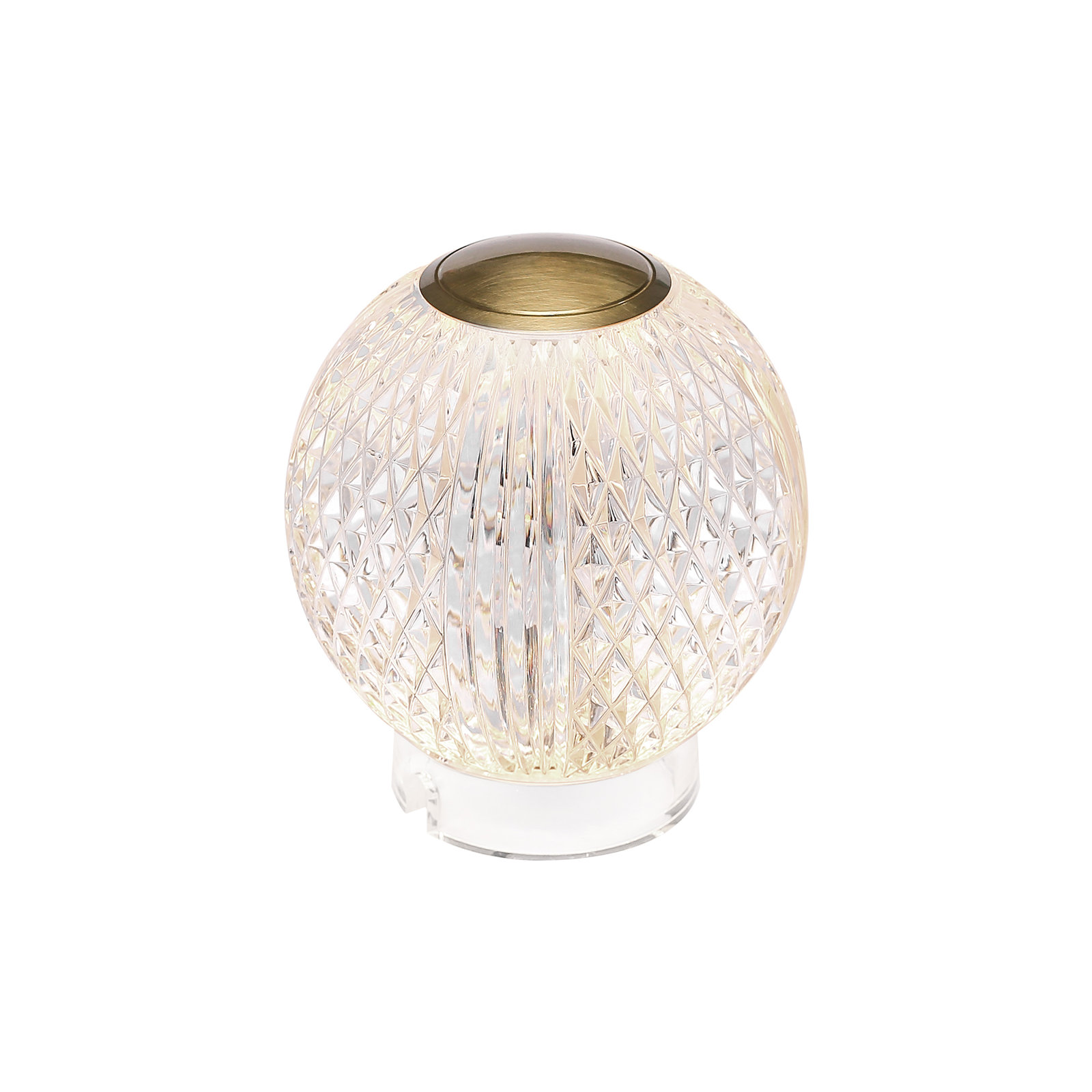 Marni Metal Globe Lamp, Natural Brass, Clear/Natural Brass, 4.38" H x 3.63" W x 3.63" D