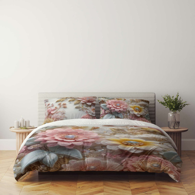 Premium Single Quilt Cover Set, 70% Polyester / 30% Cotton, Duvet Cover 55.1 x 78.7 inches & Pillowcase 23.6 x 23.6 inches | Machine Washable, 120 Thread Count, Button Closure for Duvet, Envelope Closure for Pillowcase