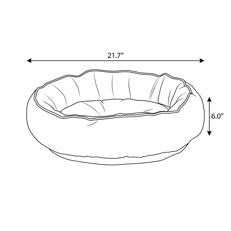 Pet Bed, 21.65" D x 21.65" W, Grey