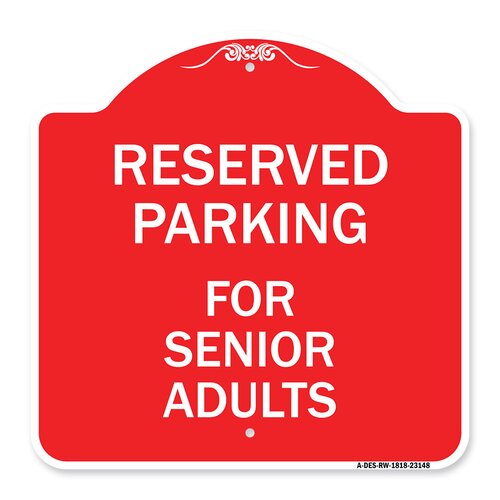Signmission Designer Series Sign - Reserved Parking - For Senior Adults ...