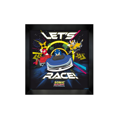Sonic Racing: CrossW Worlds - Let Race, reproduction encadrée 12 x 12 (enduit de gel)