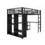 Loft Bed Frame With Built-In Wardrobe, Metal Loft Bed With Desk-1838669915