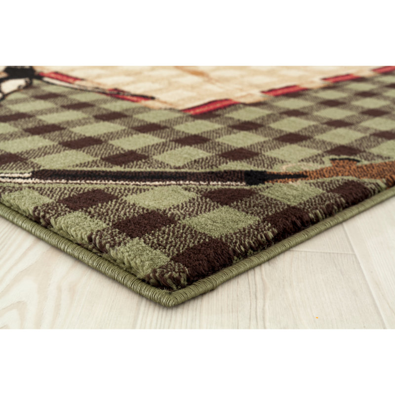 Tapis vert / beige Pippen, Rectangle 5 pi 3 po x 7 pi 2 po
