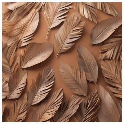 Tapisserie murale feuilles de palmier bronze