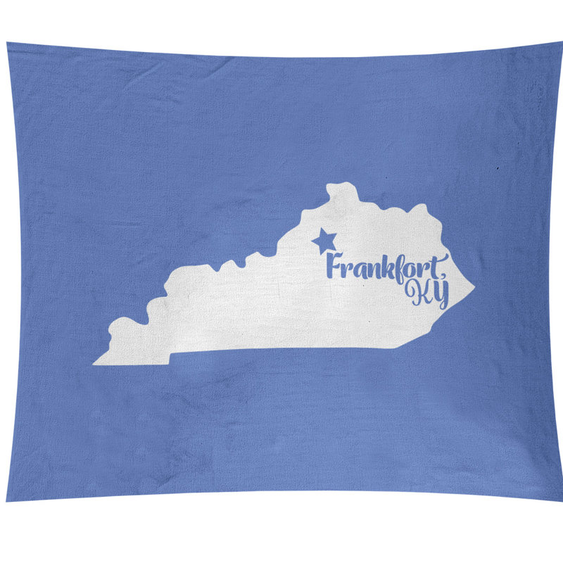 Tapisserie murale frankfort kentucky, H 88 po x l 104 po, Bleu