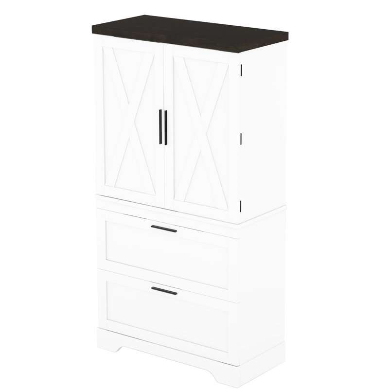 Armoire de style moderne avec rangement et tablettes pour la chambre à coucher, le couloir, le vestibule - bureau blanc et tiroirs, salon