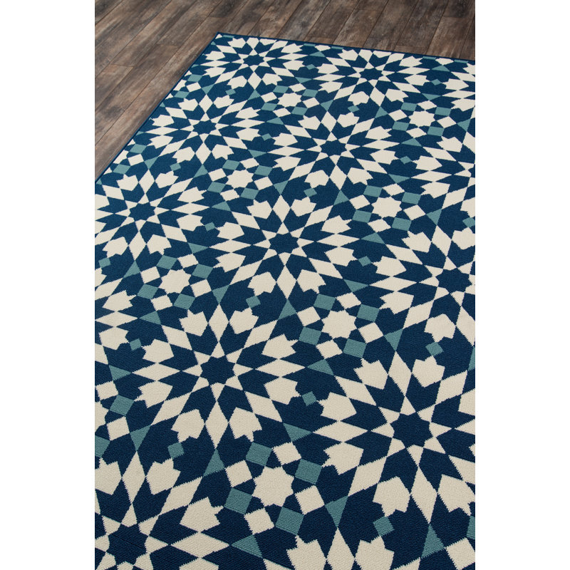 Tapis géométrique marine Imogene, Tapis de couloir 2 pi 3 po x 7 pi 6 po
