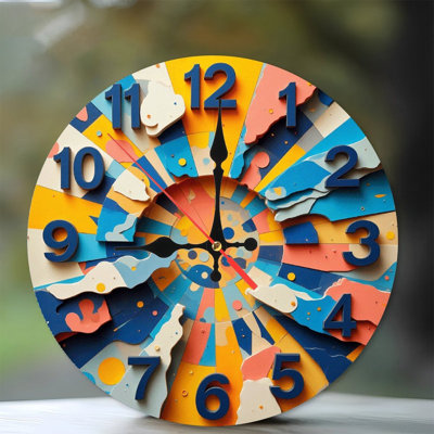Horloge murale colorée et artistique pour la décoration intérieure