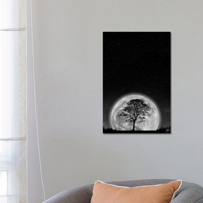 Supermoon 1 Piece Wrapped Canvas Wall Art