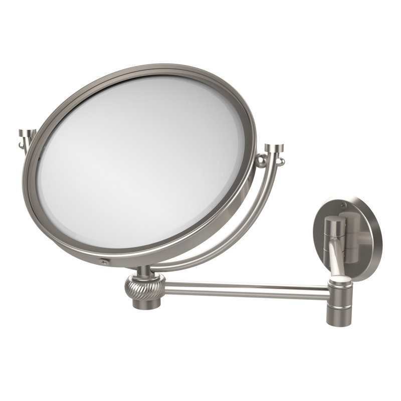 Miroir mural pour loupe moderne extensible &, Nickel satiné