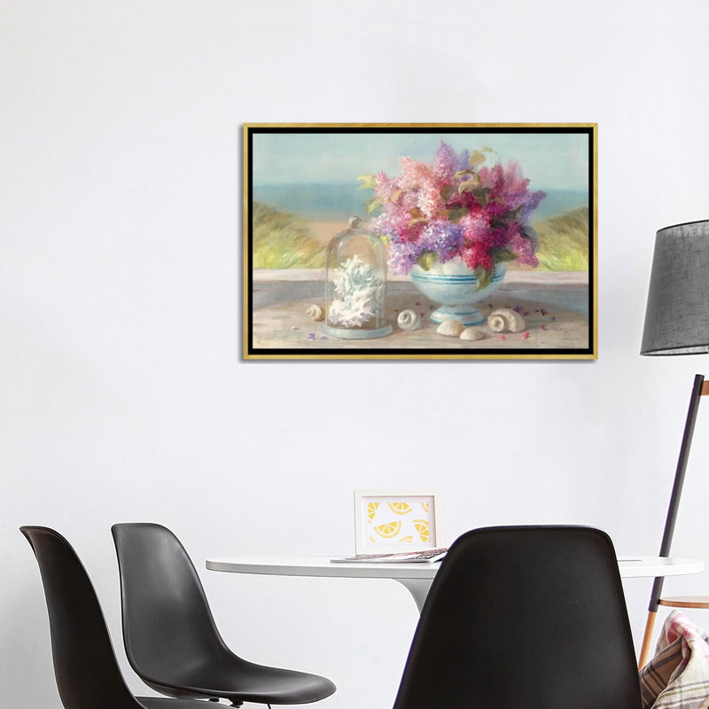 «Seaside Spring Crop» par Danhui Nai - reproduction d'art, H 26 po x l 40 po x 1,5 po, Toile encadrée d'or, Aucun mat