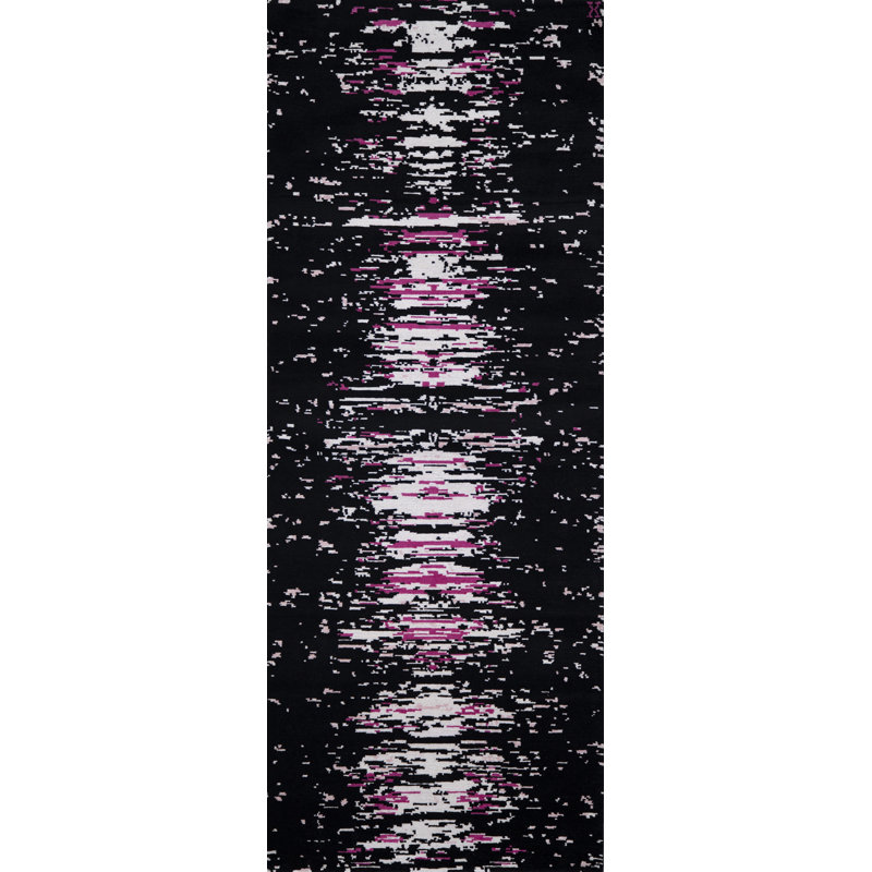 Static Hand Woven Wool Abstract Area Rug, Rectangle 6' x 9'