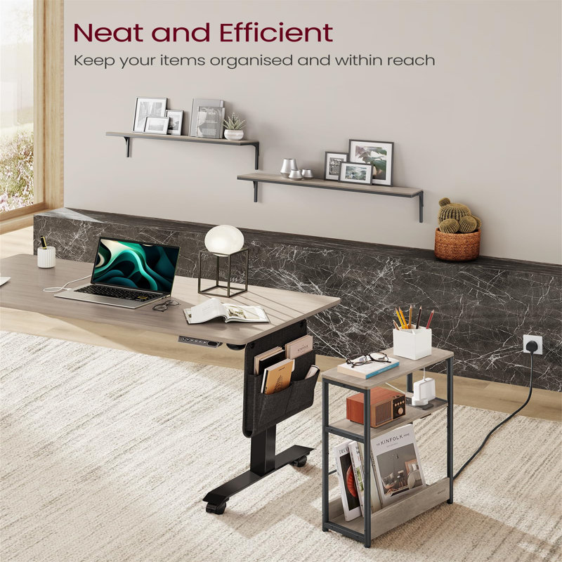 Sushil End Table, Grey Wood